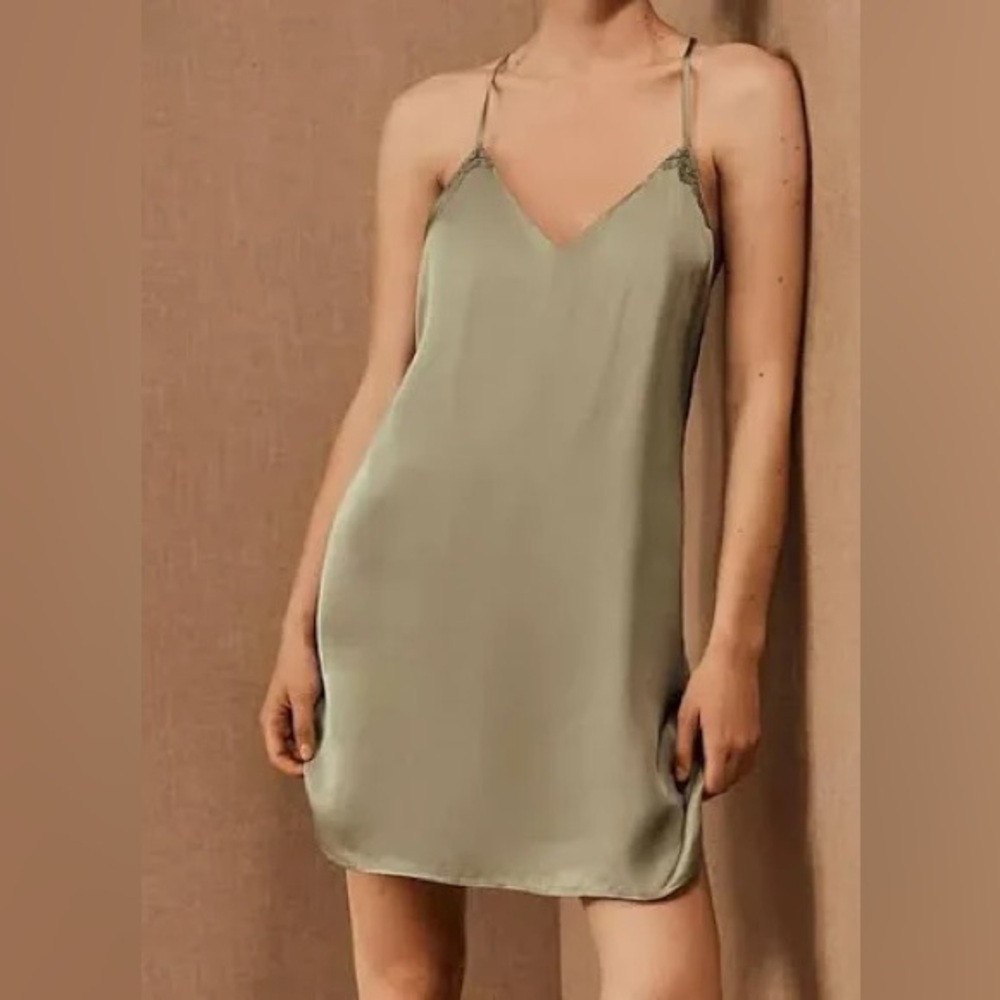 BHLDN Annet Chemise in Moss Green size small
